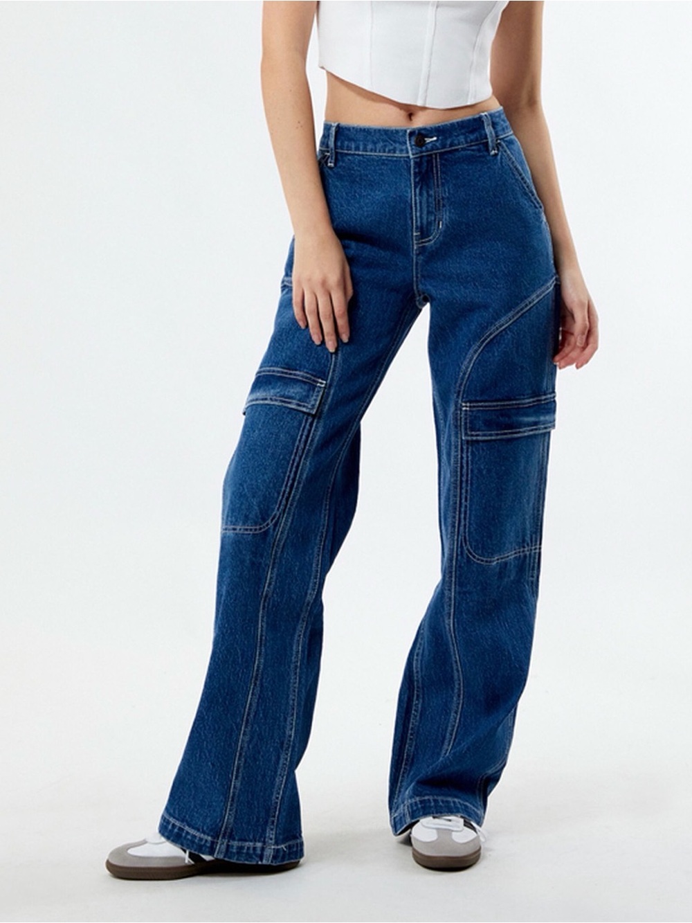 Nwt Pacsun Mid Rise Baggy Cargo Skate Jeans